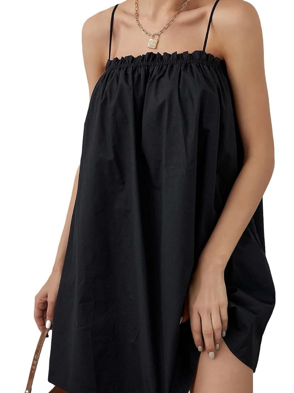 Black Spaghetti Strap Babydoll Dress